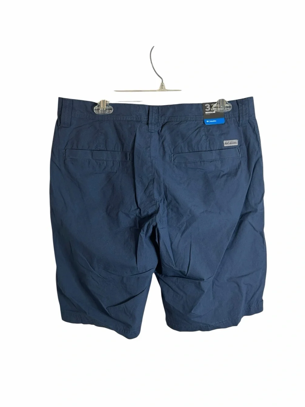 Columbia Blue Lightweight Khaki Shorts 10” Inseam 100% Cotton Men’s Sz 32 NWT